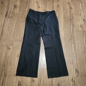 Larry Levine Black Wide-Leg Dress Trousers